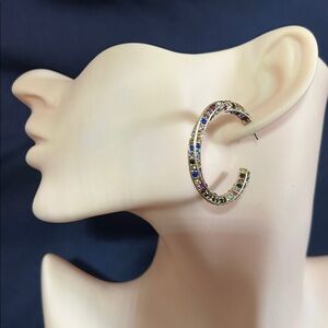 Multicolour Rhinestone hoops